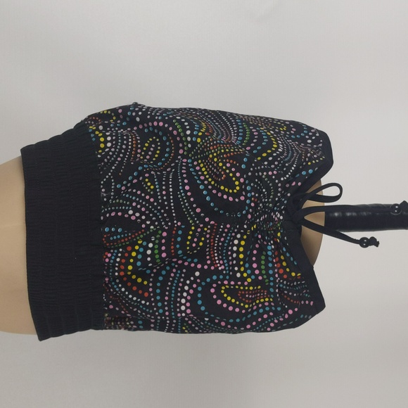 Target Womens Board Shorts Size 8 Black Pink Spot Elastic Waist Ruched Sides NEW - Picture 4 of 9